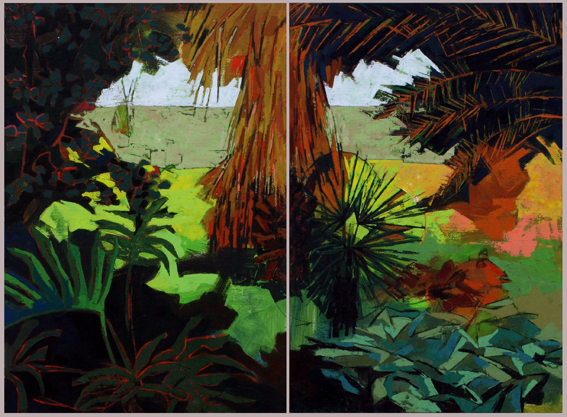   Entre palmeras 108 x 81 cm acrílico/lienzo 2015